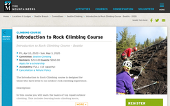 The Mountaineers Rock Climbing Course